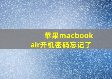 苹果macbook air开机密码忘记了